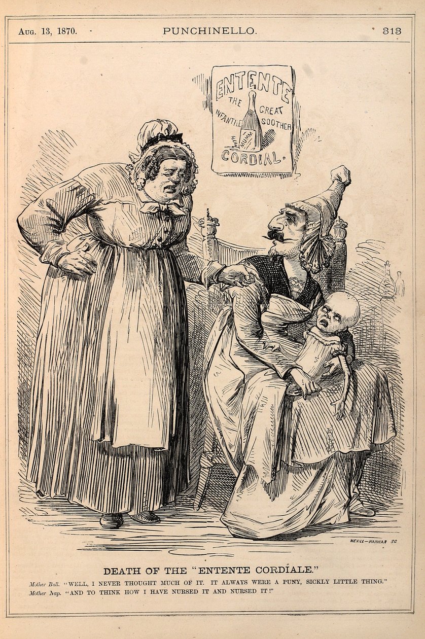 死亡的&39;Entente Cordiale&39;，1870年（木版画） 作者 乔治和哈马，乔治·韦维尔