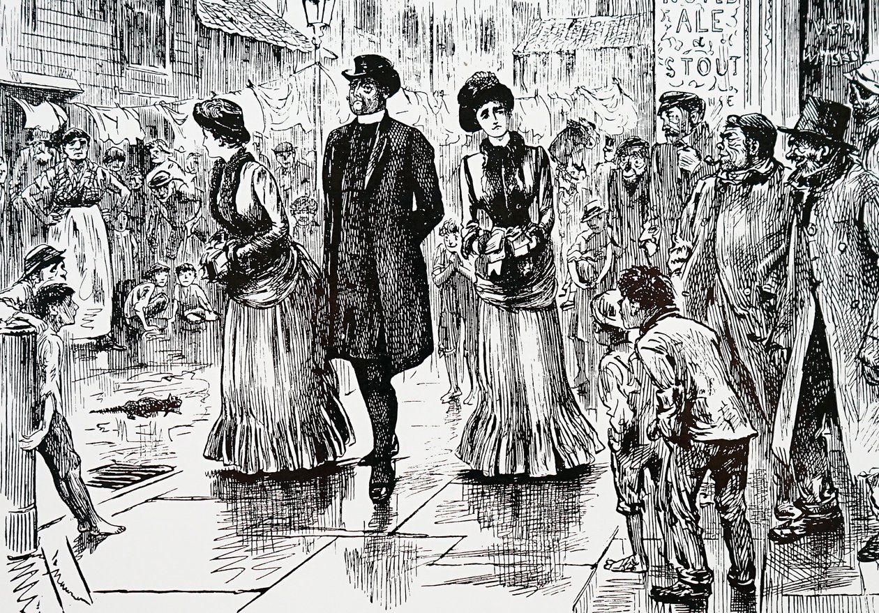 An inspection of the lower orders. By George du Maurier (1834-1896) a Franco-British cartoonist and author 作者 乔治·杜莫里耶