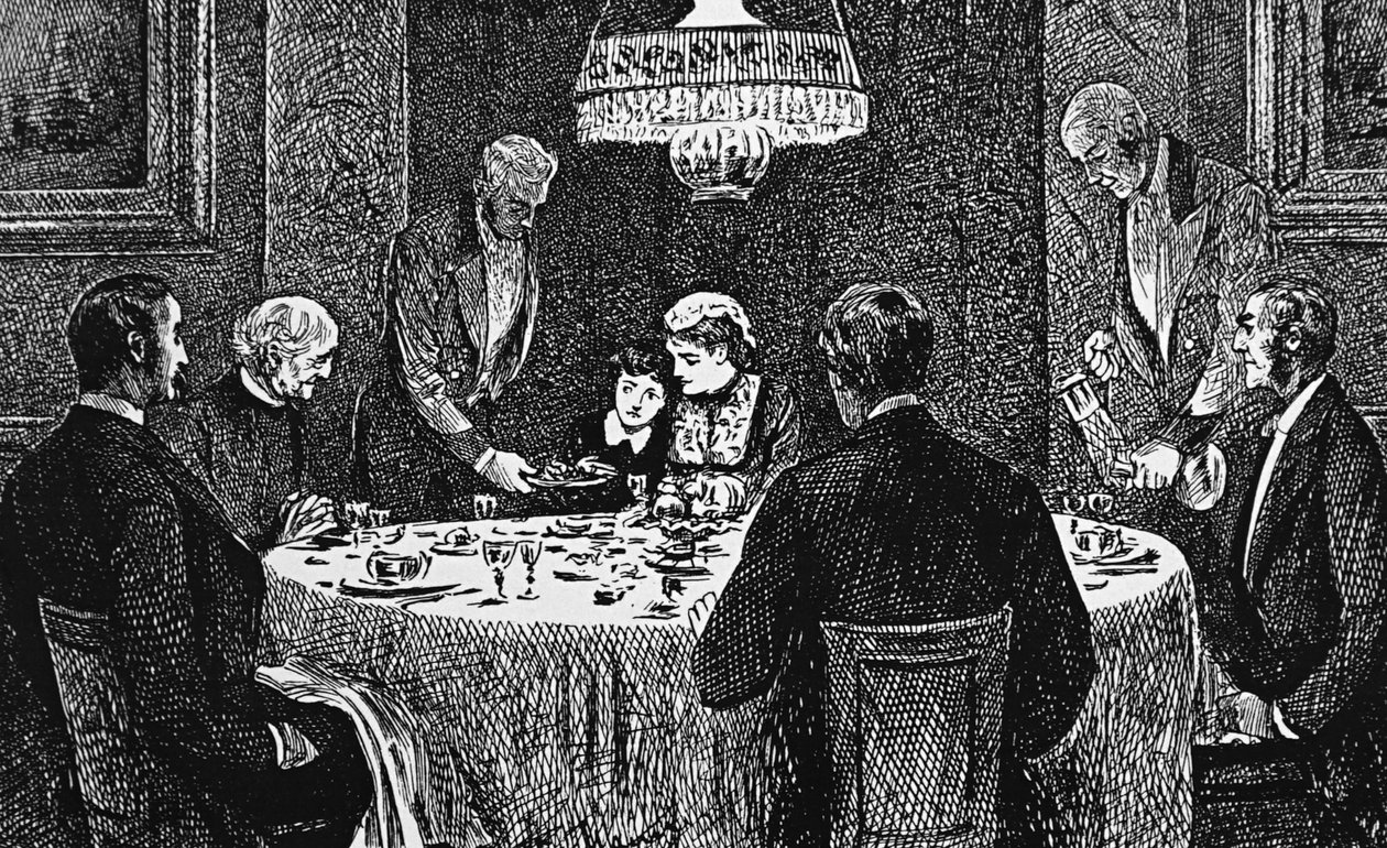 An upper class family at the table 作者 乔治·杜莫里耶
