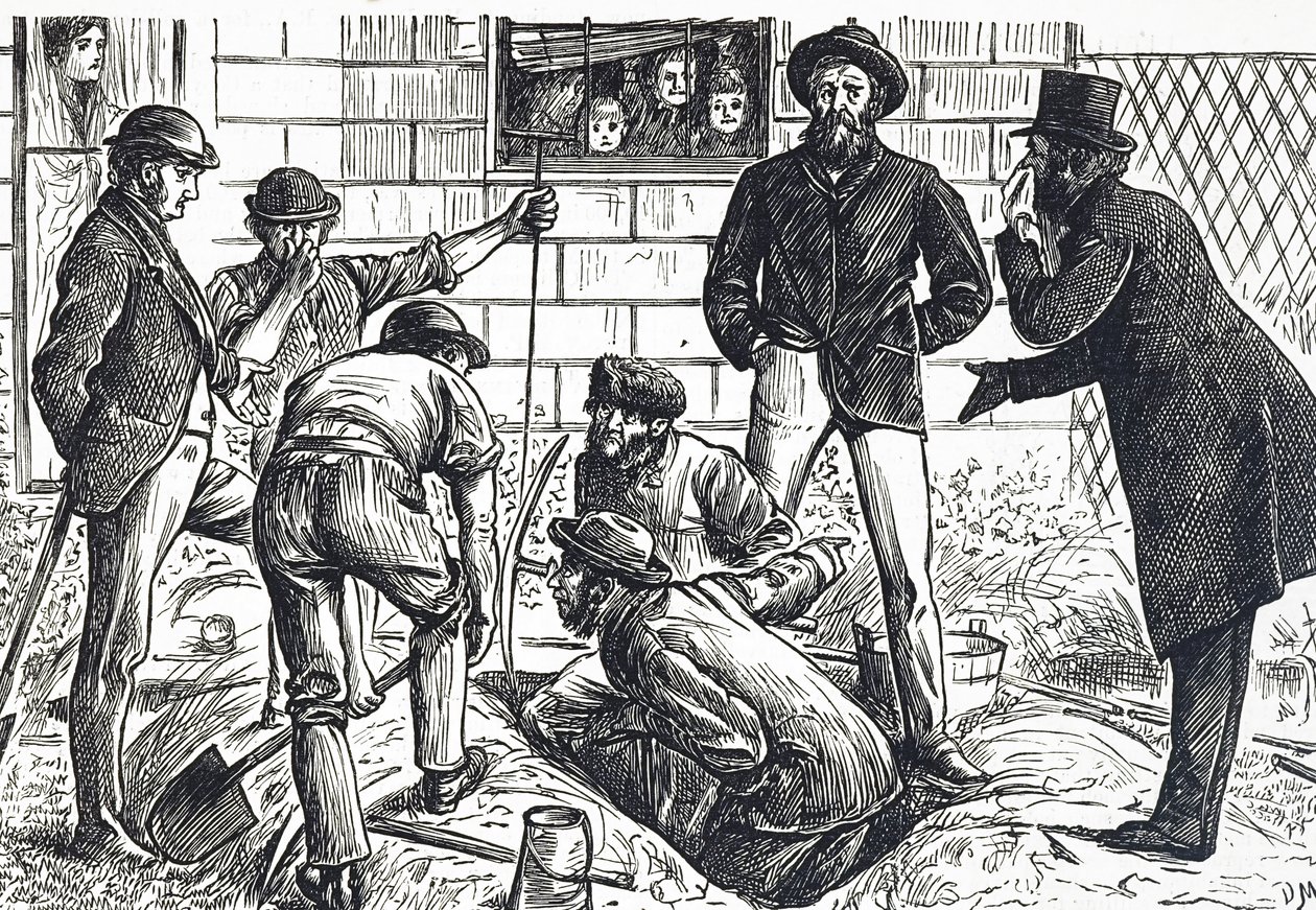 Cartoon commenting on rapid urban expansion and Jerry-building 作者 乔治·杜莫里耶