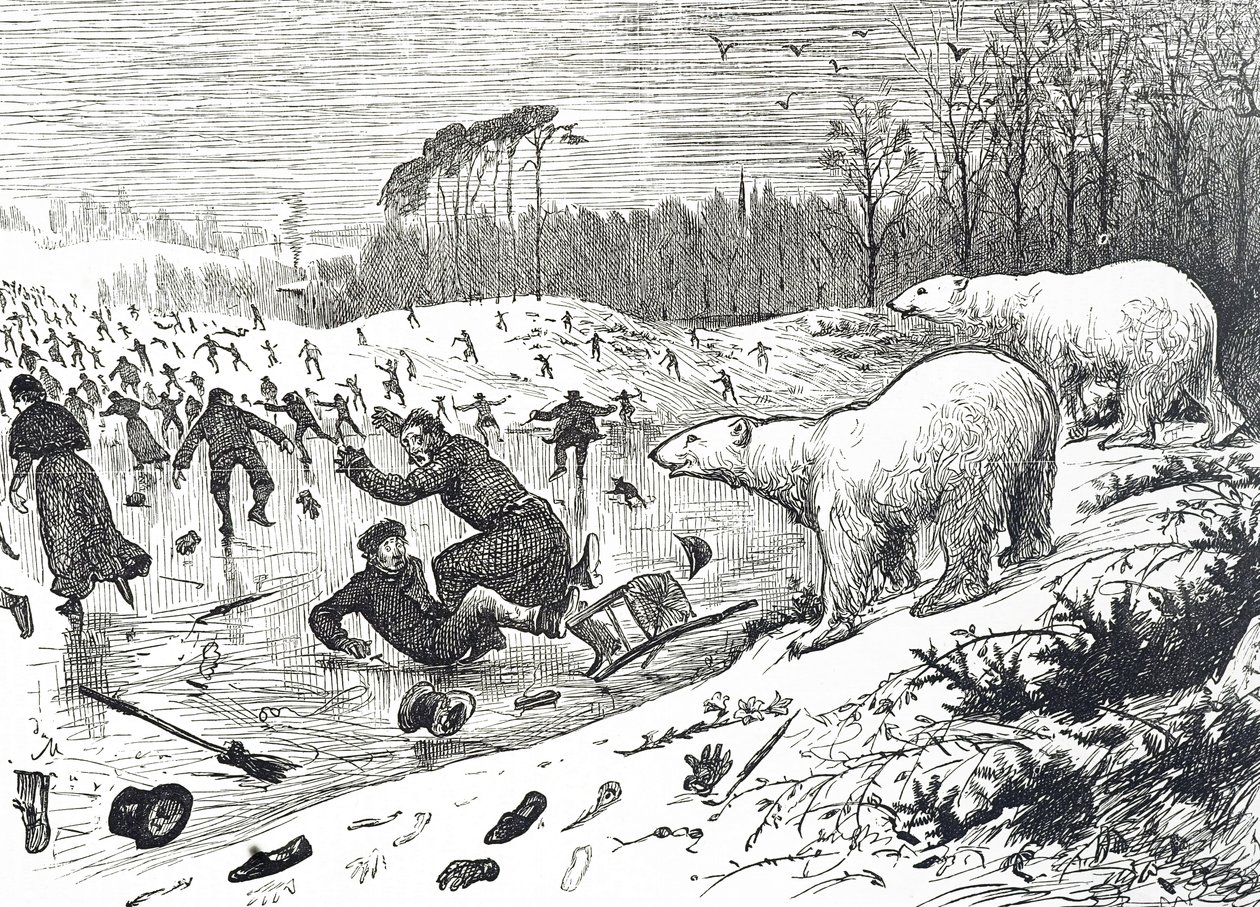 Cartoon depicting Londoners who were convinced that the new Ice Age had begun 作者 乔治·杜莫里耶