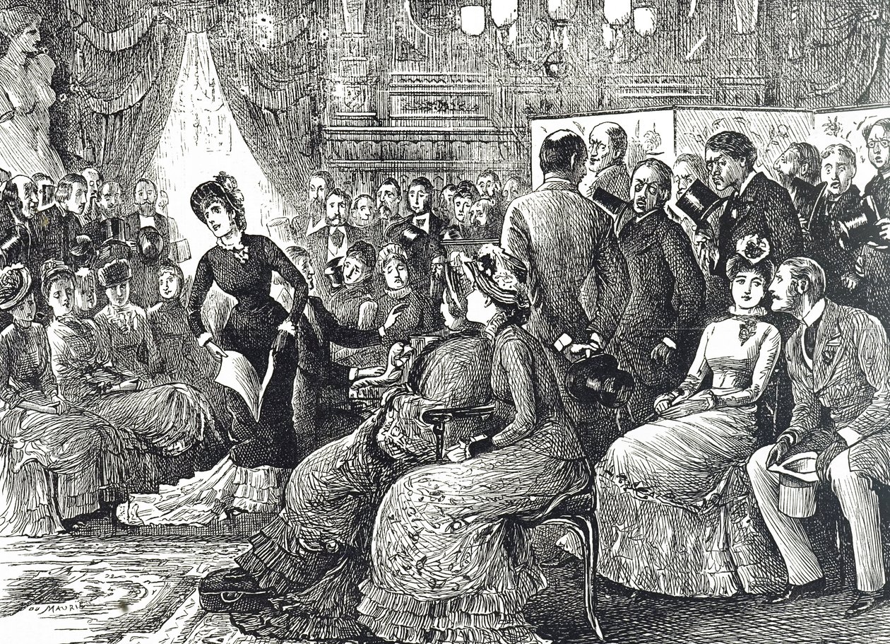 Cartoon depicting a typical drawing room concert 作者 乔治·杜莫里耶