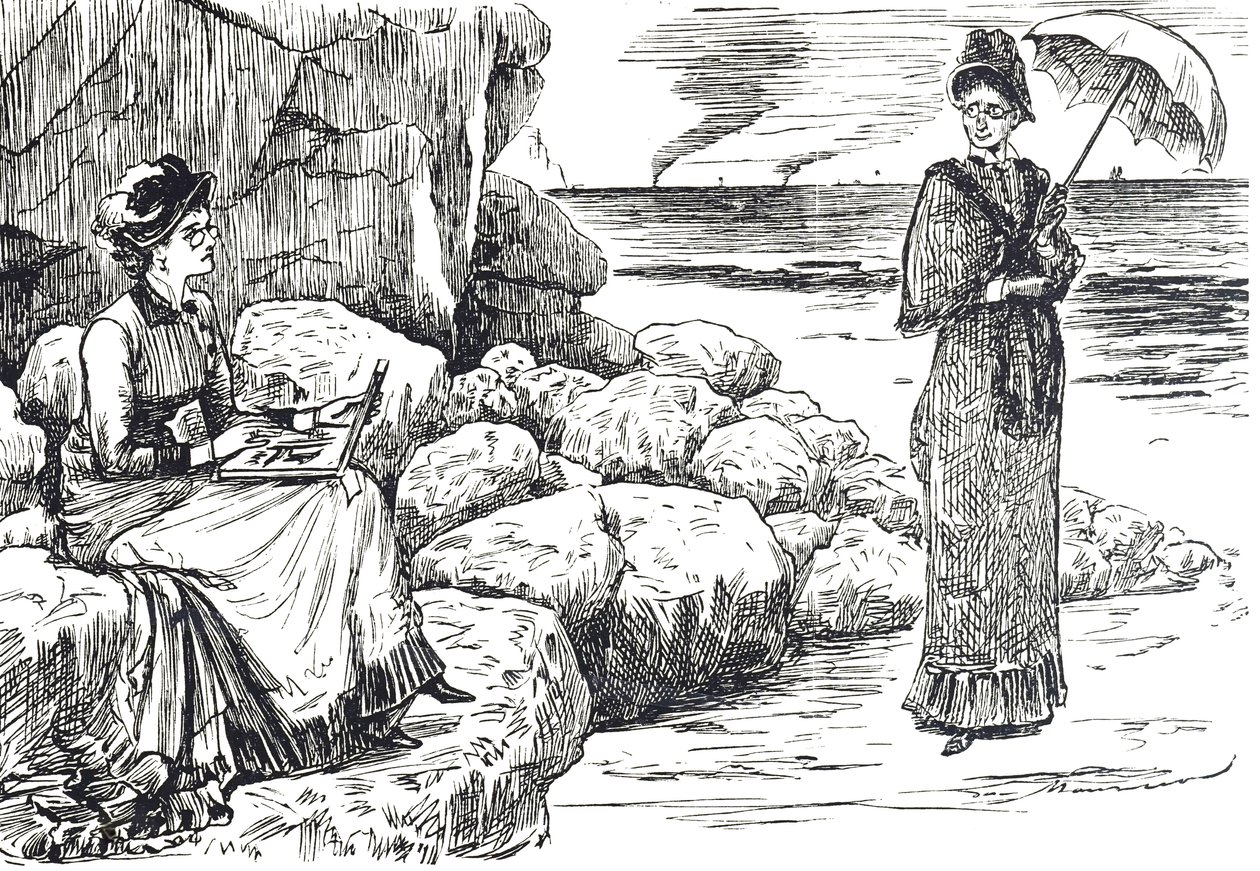 Cartoon depicting women wearing pince-nez glasses 作者 乔治·杜莫里耶