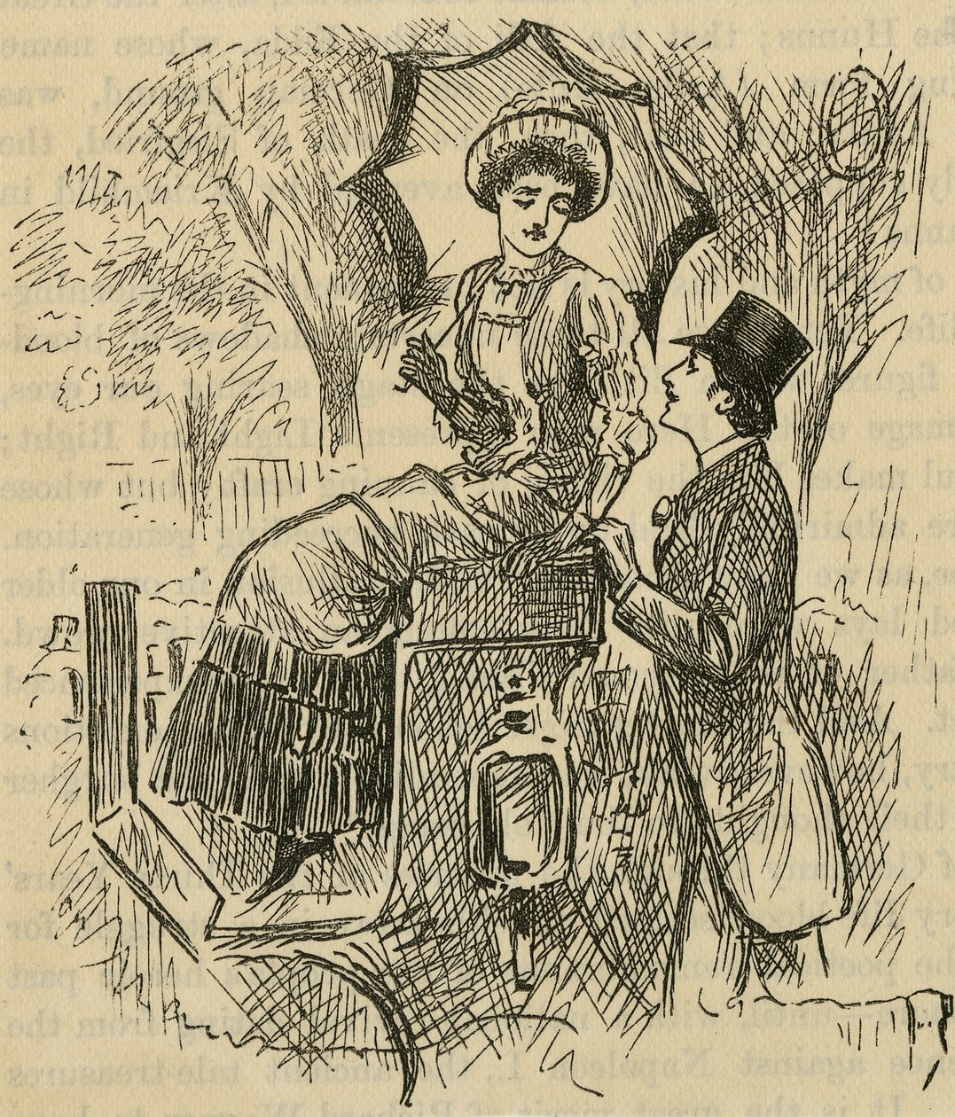 调情。 George du Maurier (1834-1896) 于 1882 年出版的插图。 作者 乔治·杜莫里耶