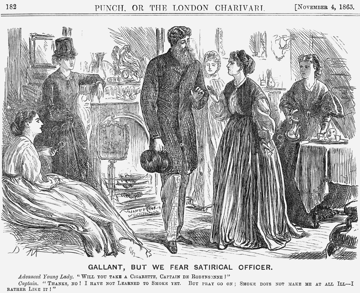英勇的，但我们害怕讽刺性的官员》，1865年 作者 乔治·杜莫里耶