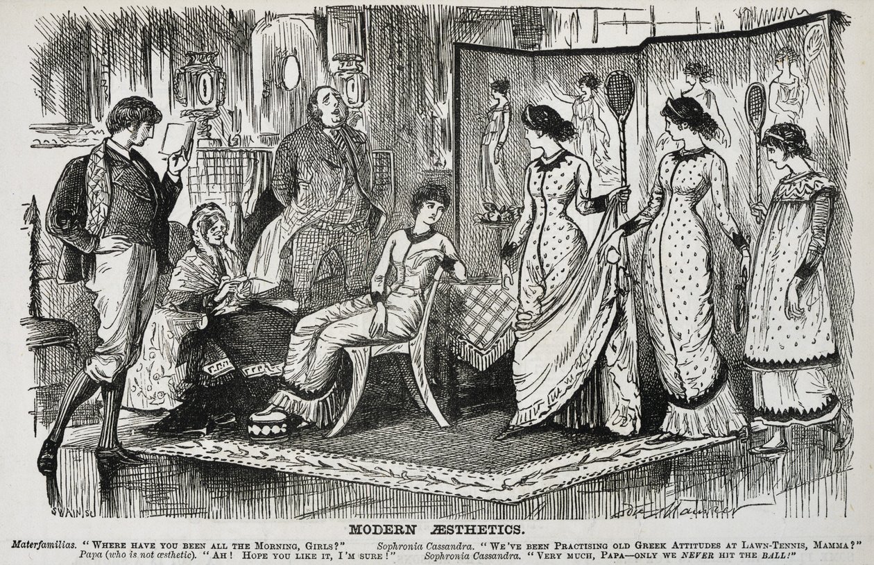 George du Maurier cartoon on the fashionable Aesthetic Movement in the decorative arts. From 