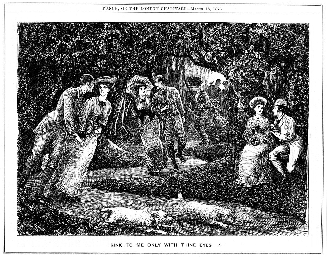 Increasing popularity of the Roller Skate. George du Maurier cartoon from Punch 作者 乔治·杜莫里耶