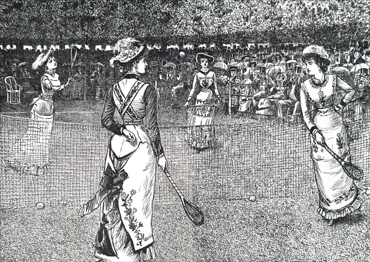 Ladies playing lawn tennis. 作者 乔治·杜莫里耶