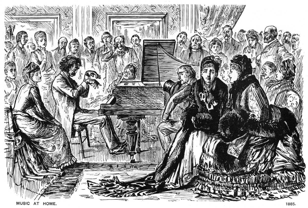 1885年《音乐在家》，1891年。 作者 乔治·杜莫里耶