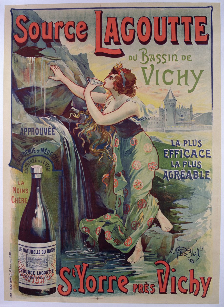 海报广告&39;Source Lagoutte du basin de Vichy&39;，天然矿泉水 作者 乔治·布洛特