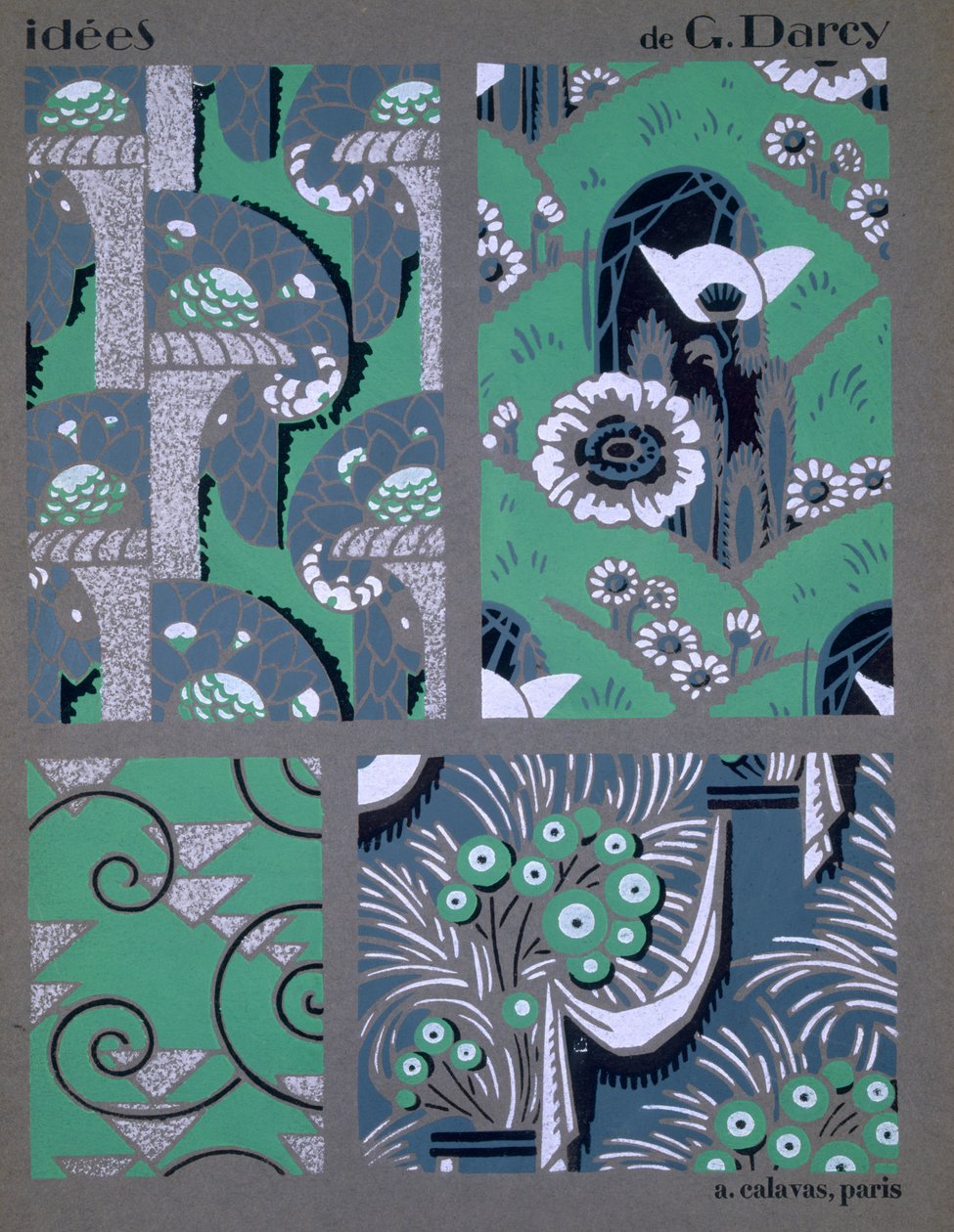 壁纸设计，来自&39;Idees&39;，由A. Calavas出版，巴黎，1925年 作者 乔治·达西