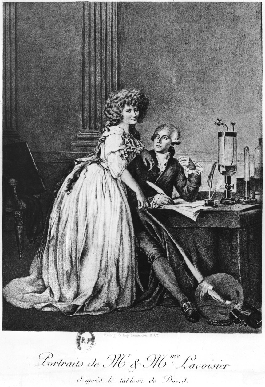 Antoine Laurent Lavoisier（1743-94）和他的妻子Marie Anne Paulze（1758-1836）（heliogravure） 作者 乔治·欧内斯特·普利特