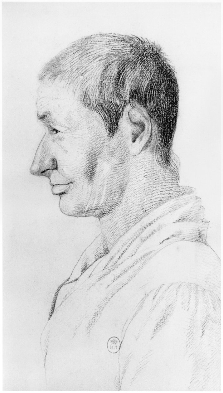 疯子，来自Jean Etienne Dominique Esquirol（1772-1840）关于Salpetriere庇护疯子的未发表论文的插图，c.1818 作者 乔治·弗朗索瓦·加布里埃尔