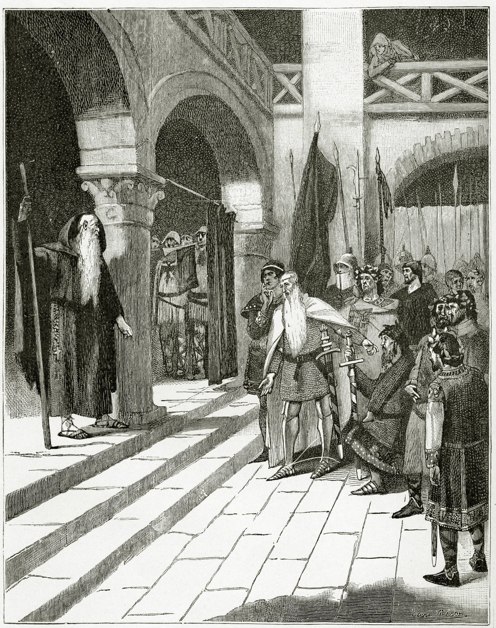 Les Burgraves，十九世纪（bw雕刻） 作者 乔治·玛丽·罗什格罗塞（Georges Marie Rochegrosse）