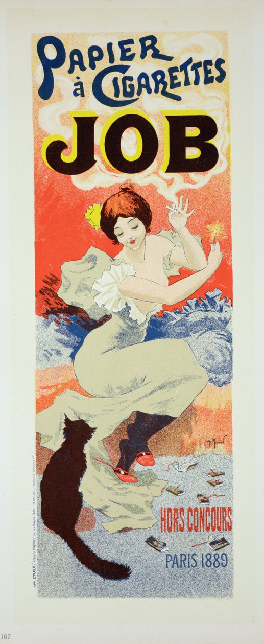 复制海报广告&39;Job Cigarette Papers&39;，1894年 作者 乔治·穆尼耶