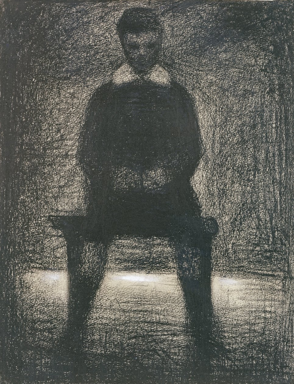 Maurice Appert Seated，c.1886-88（纸上蜡笔和水粉） 作者 乔治·苏拉特