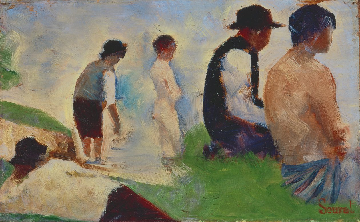 研究&39;Asnieres的沐浴者&39;，1883-4（另见2136） 作者 乔治·苏拉特