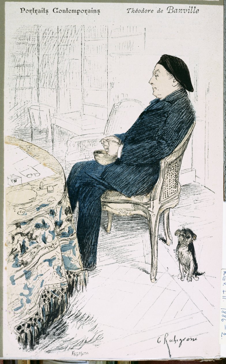 Theodore de Banville（1823-91），来自&39;The Illustree Review，1886（彩色版画） 作者 乔治·玛丽·罗什格罗塞（Georges Marie Rochegrosse）