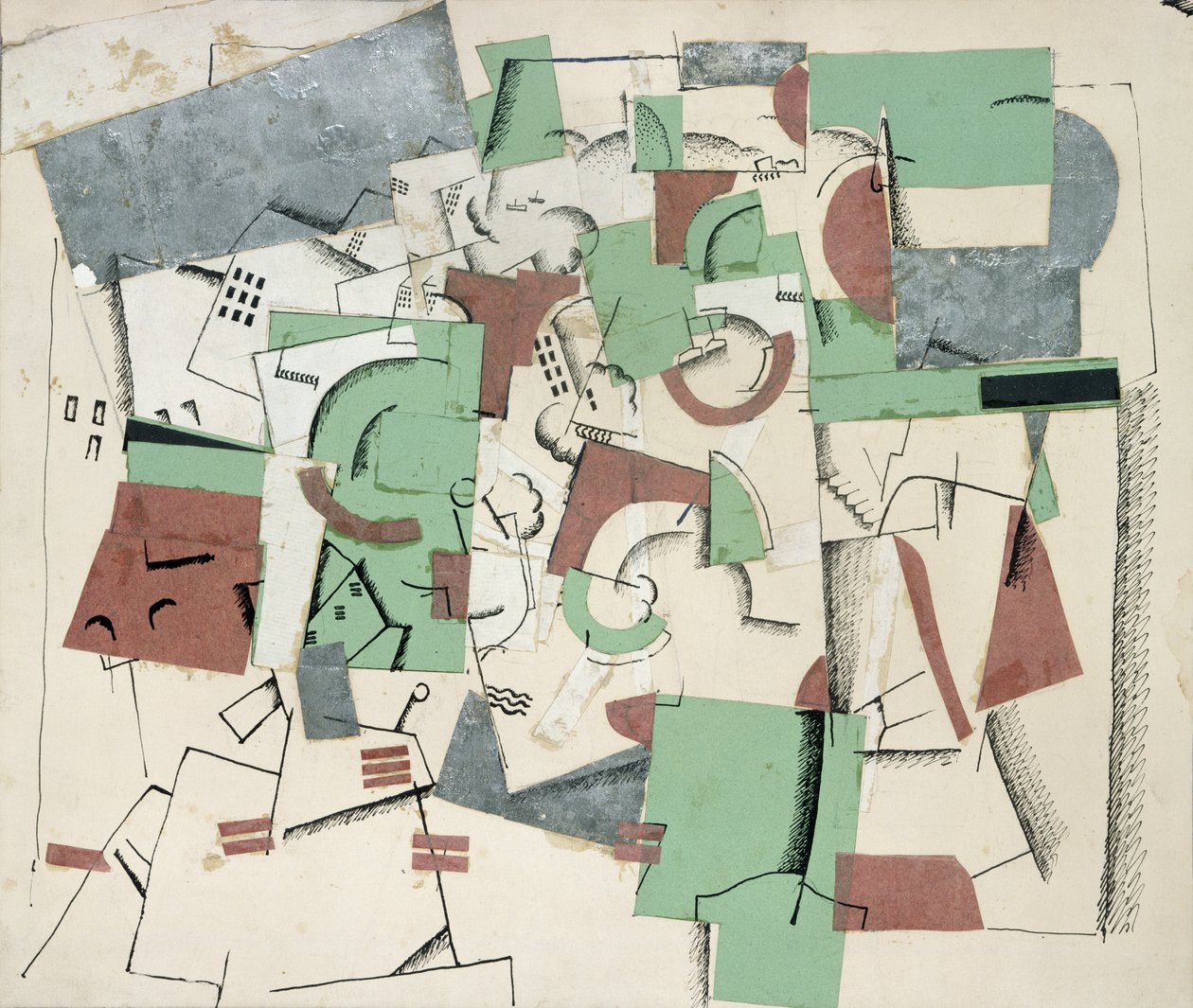 作文，c.1920（纸上拼贴和厕所） 作者 乔治·瓦尔米尔