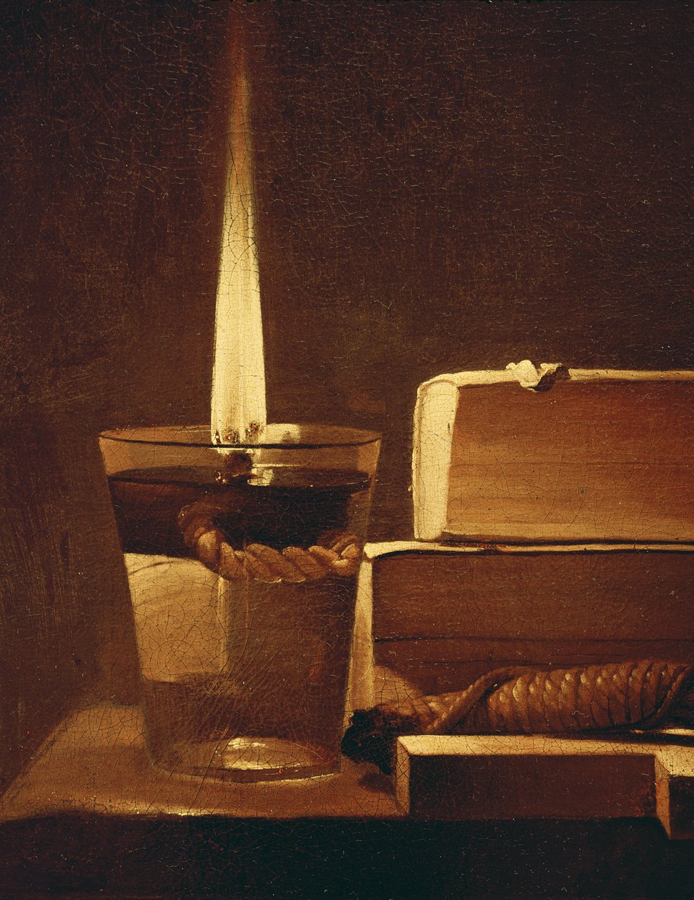 夜灯，1630-35（细节93782） 作者 乔治·德拉图尔