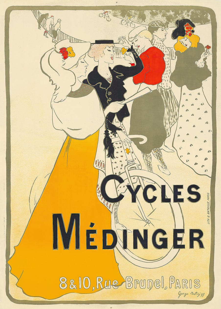 Cycles Médinger, 1897. 作者 乔治·阿尔弗雷德·博蒂尼