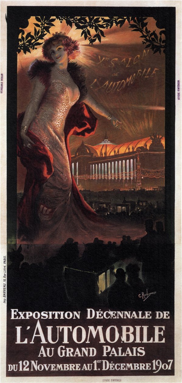 在大皇宫举行的十年一度的汽车展览会, 1907年 作者 乔治·安托万·罗切格罗斯