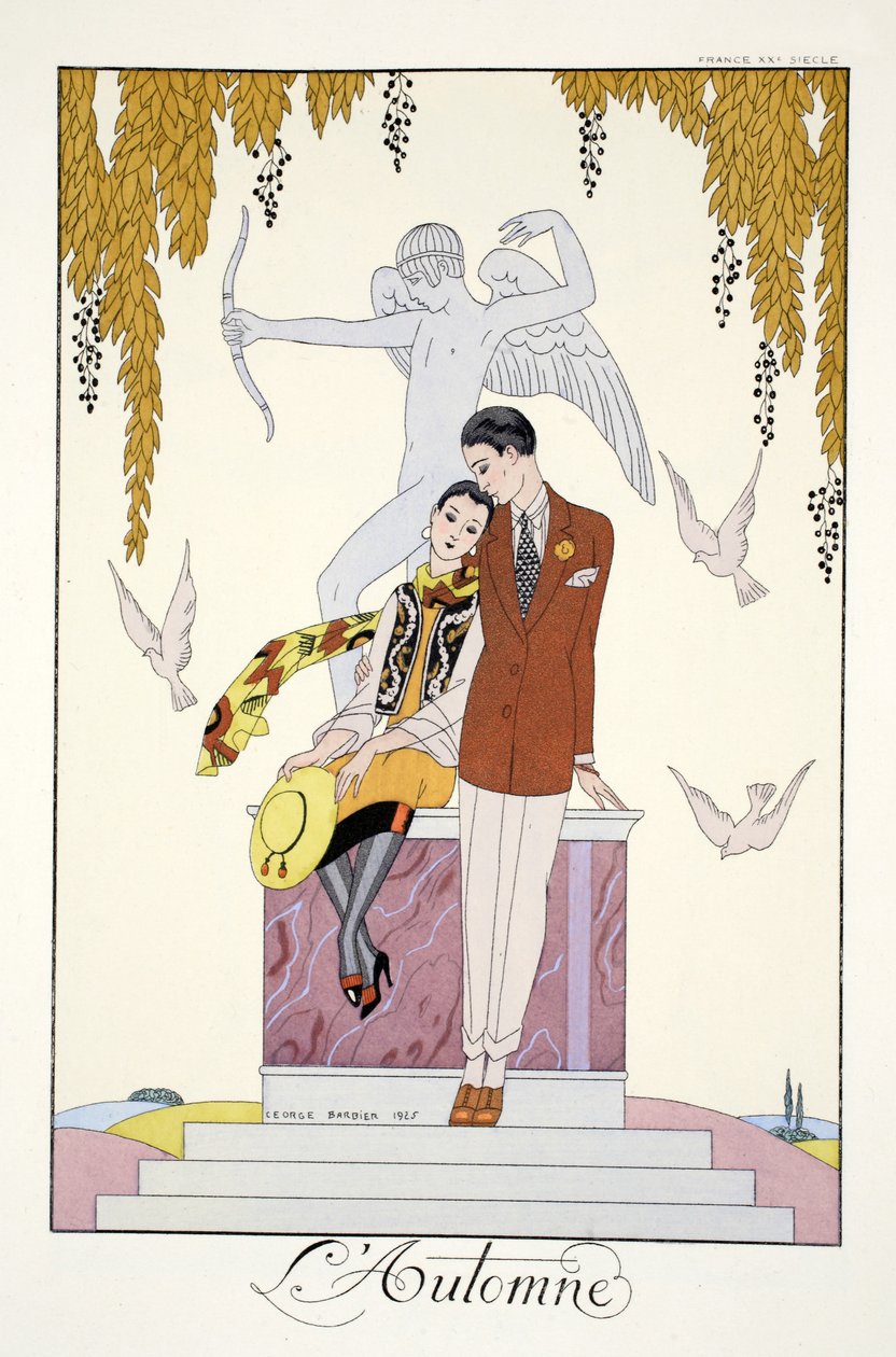 秋天，摘自《Falbalas & Fanfreluches，现在、过去和未来时尚年鉴》 作者 乔治理发师