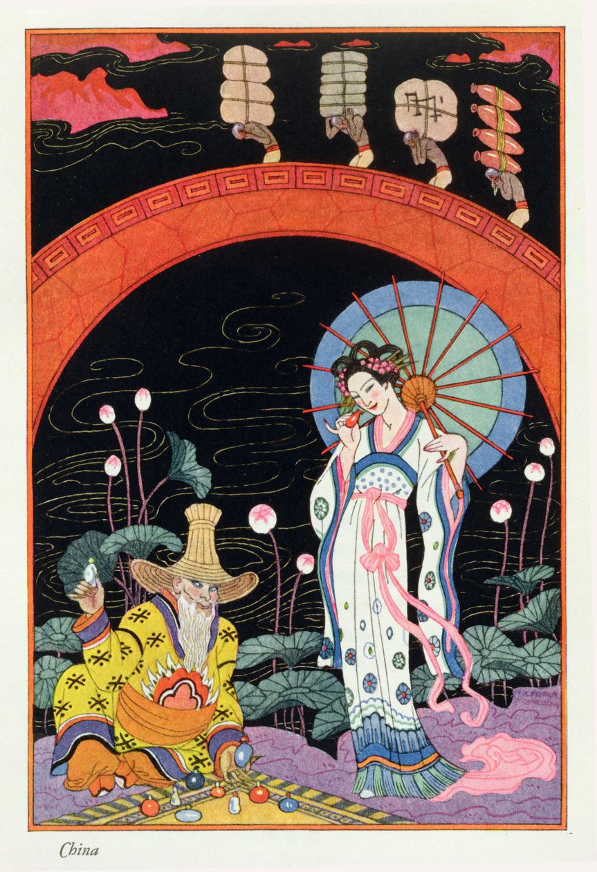 中国，来自“香水的艺术”，酒吧。 1912 年（照片印刷品） 作者 乔治理发师