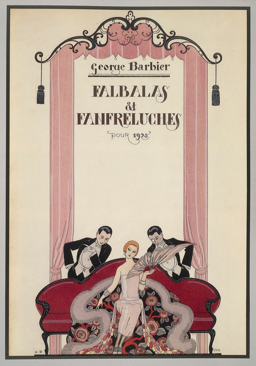 乔治-巴尔比耶（1882-1932 年）1925 年年鉴《Falbalas et Fanfreluches》封面，法国，20 世纪 作者 乔治理发师
