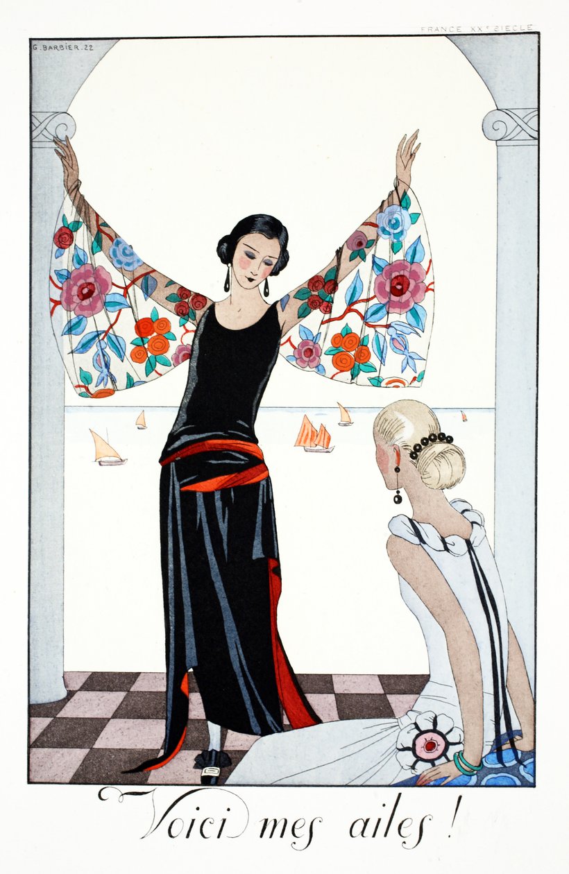 这是我的翅膀，摘自《Falbalas  Fanfreluches, Almanach des Modes Présentes, Passées et Futures》。 作者 乔治理发师