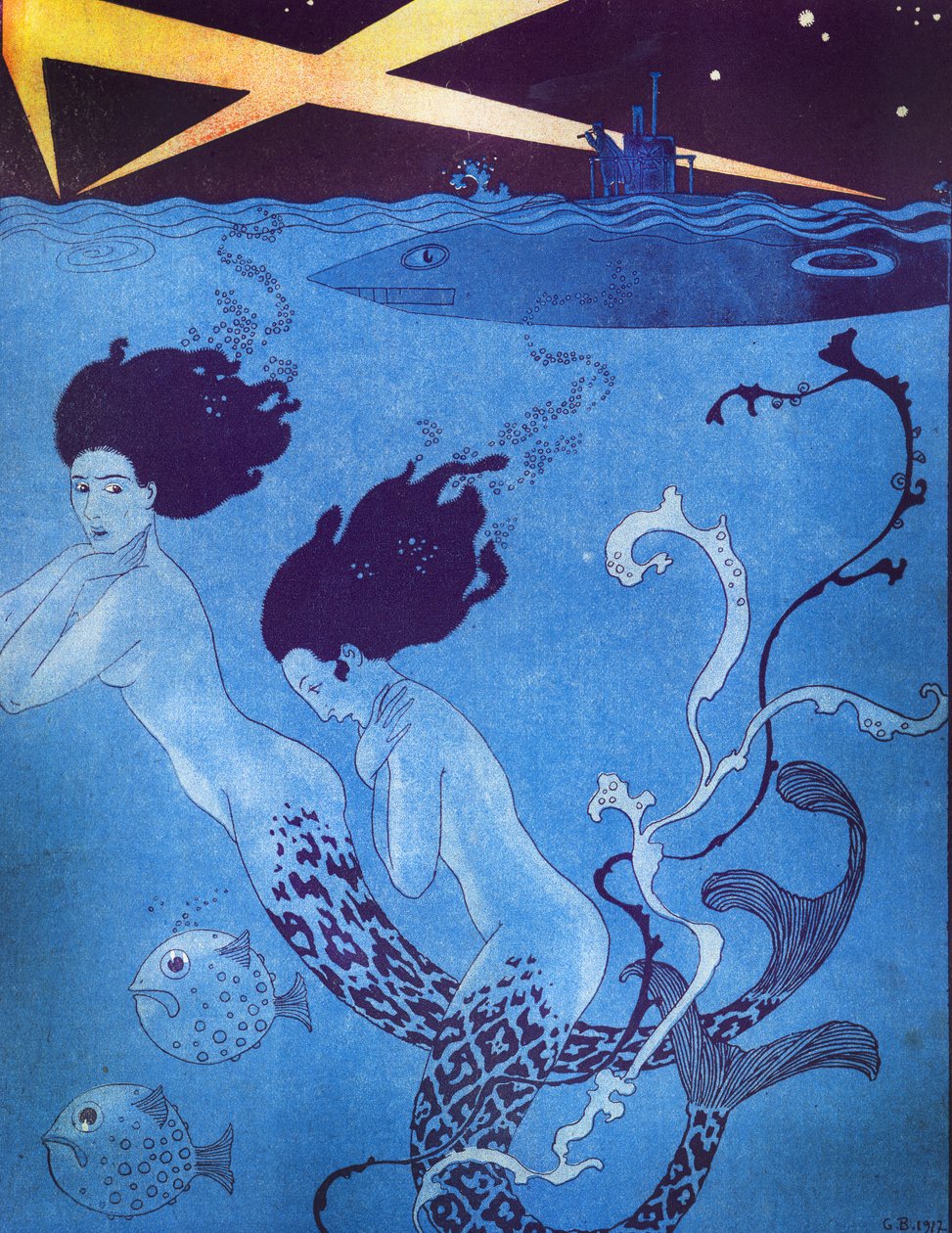 插图来自“La Baionnette”，1917 年 3 月 29 日（彩色平版印刷） 作者 乔治理发师