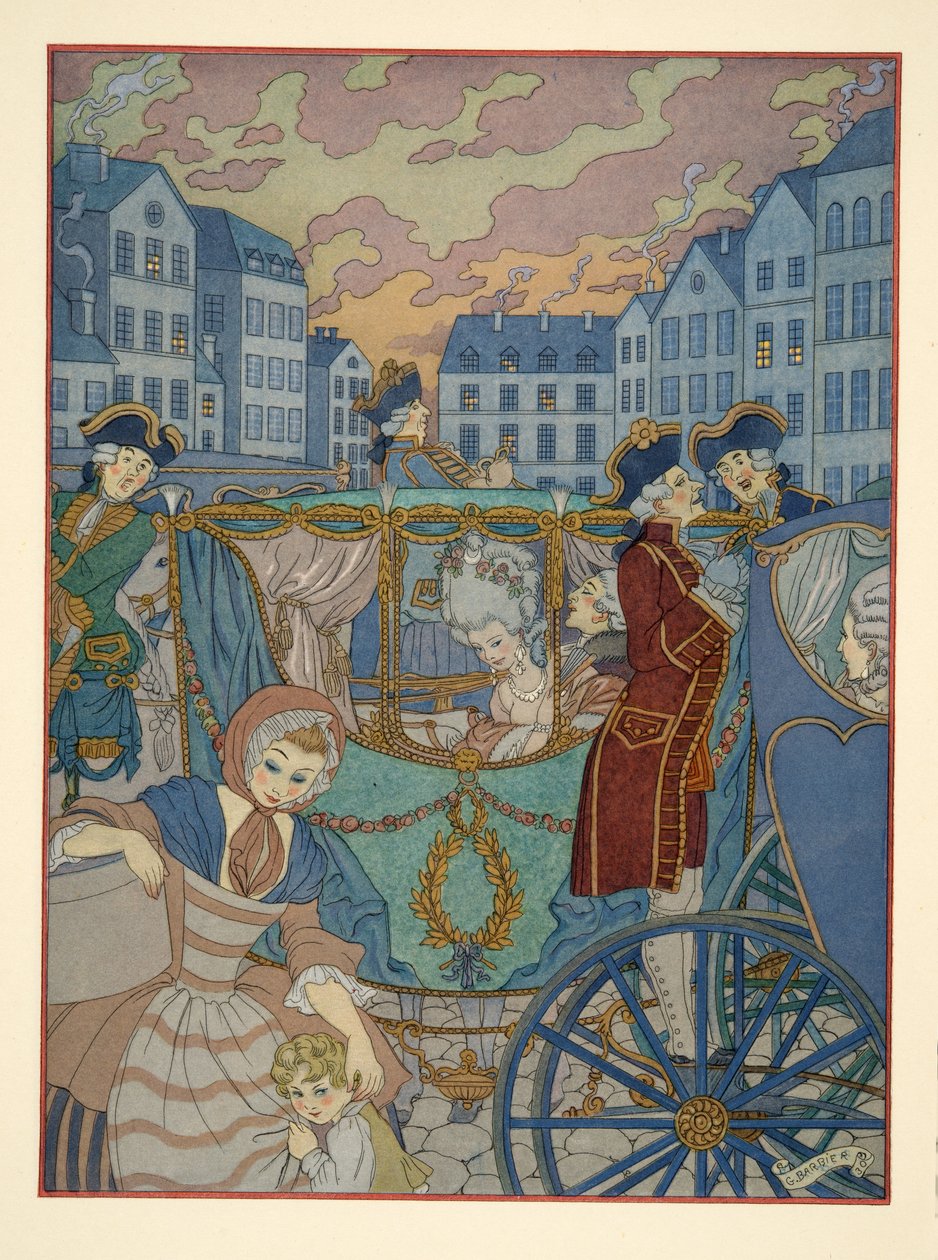Pierre Choderlos de Laclos（1741-1803 年）《Les Liaisons Dangereuses》中的插图，1934 年出版。1934 年（模板印刷） 作者 乔治理发师