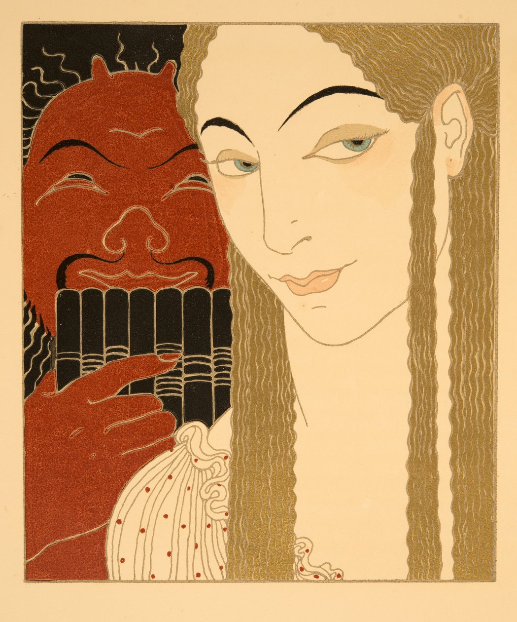 《信》，插图来自 Les Chansons de Bilitis，作者 Pierre Louys，酒吧。 1922 年（模板印刷） 作者 乔治理发师