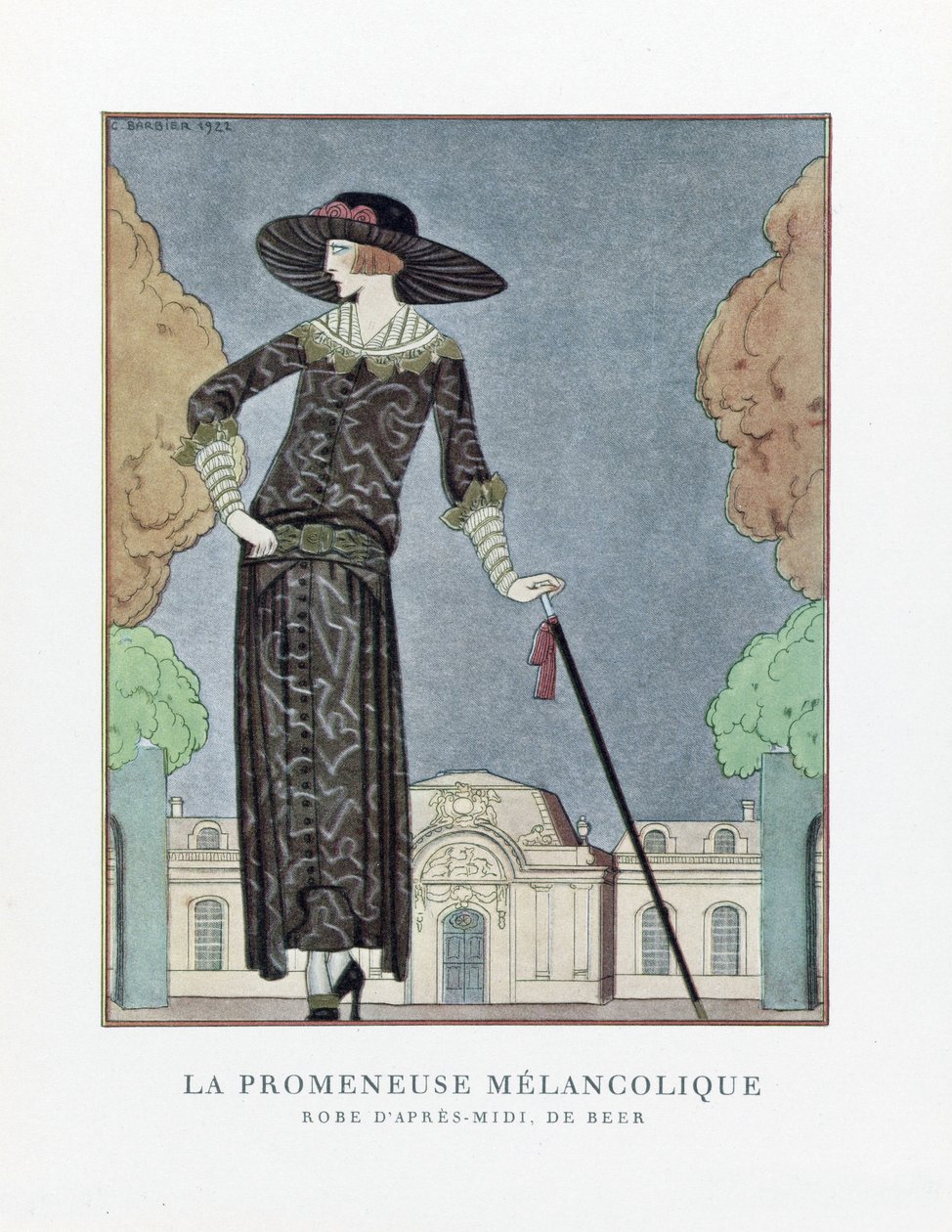 La Promeneuse Mélancolique》，1922 年出版（模版印刷）。1922 年（模板印刷） 作者 乔治理发师