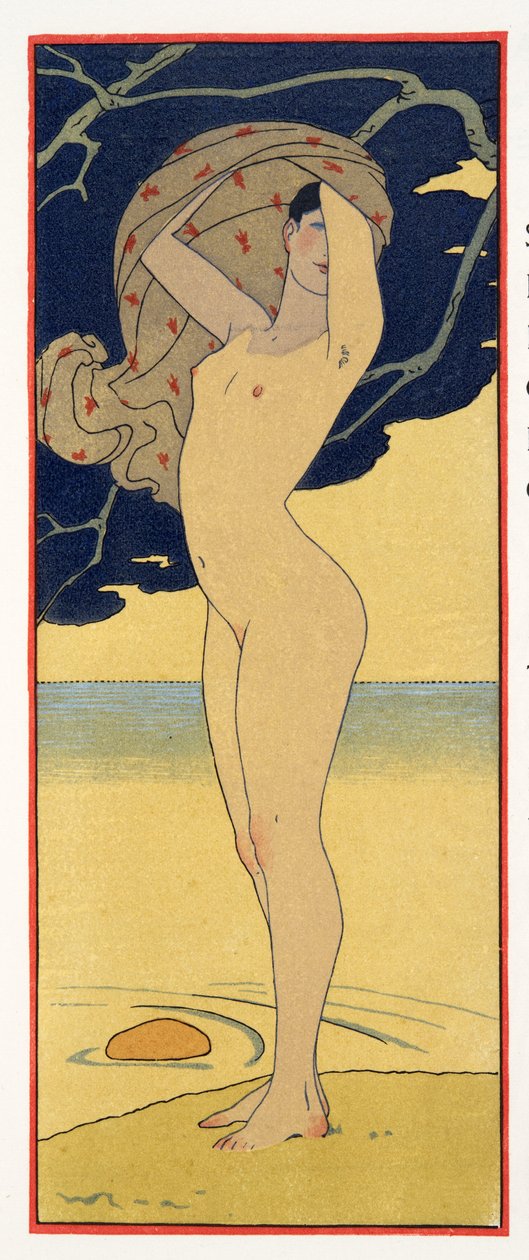 La Riviere de la Foret，来自 Les Chansons de Bilitis 的插图，Pierre Louys 绘制，酒吧。 1922 年（模板印刷） 作者 乔治理发师