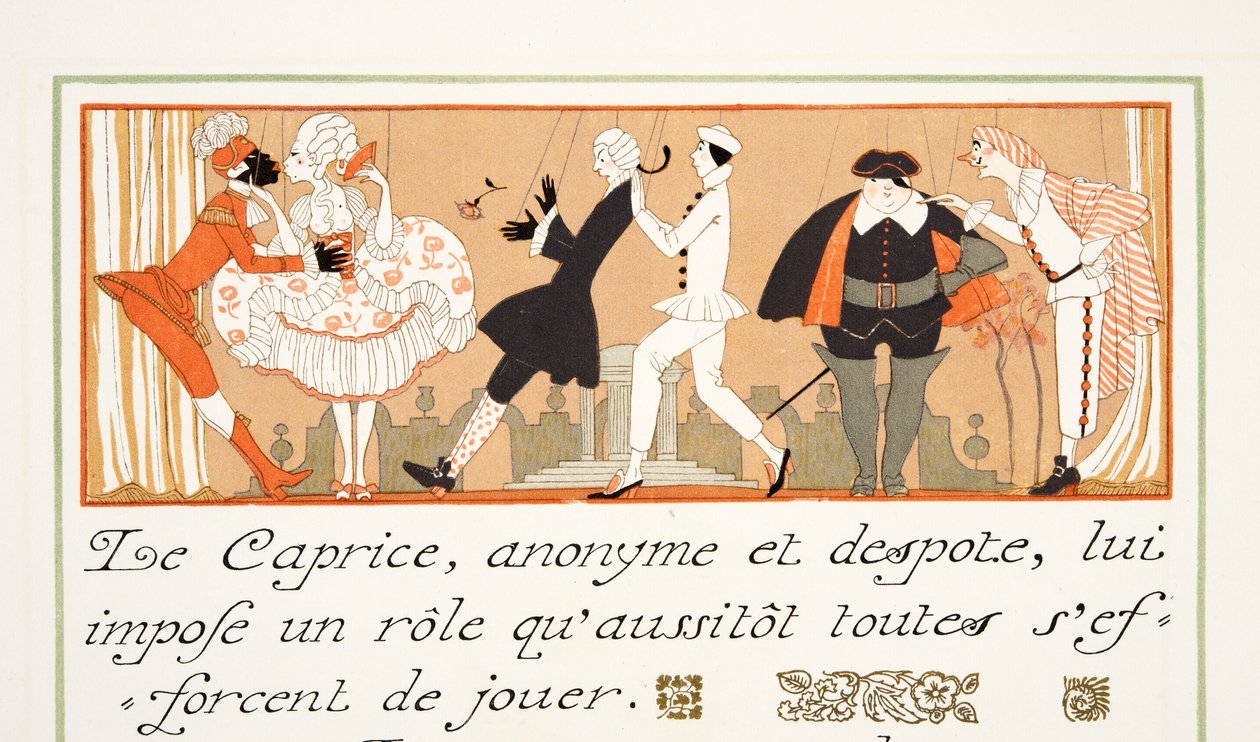 随想曲》，选自《喜剧人物》，1922 年出版。1922 年（pochoir 印刷品） 作者 乔治理发师