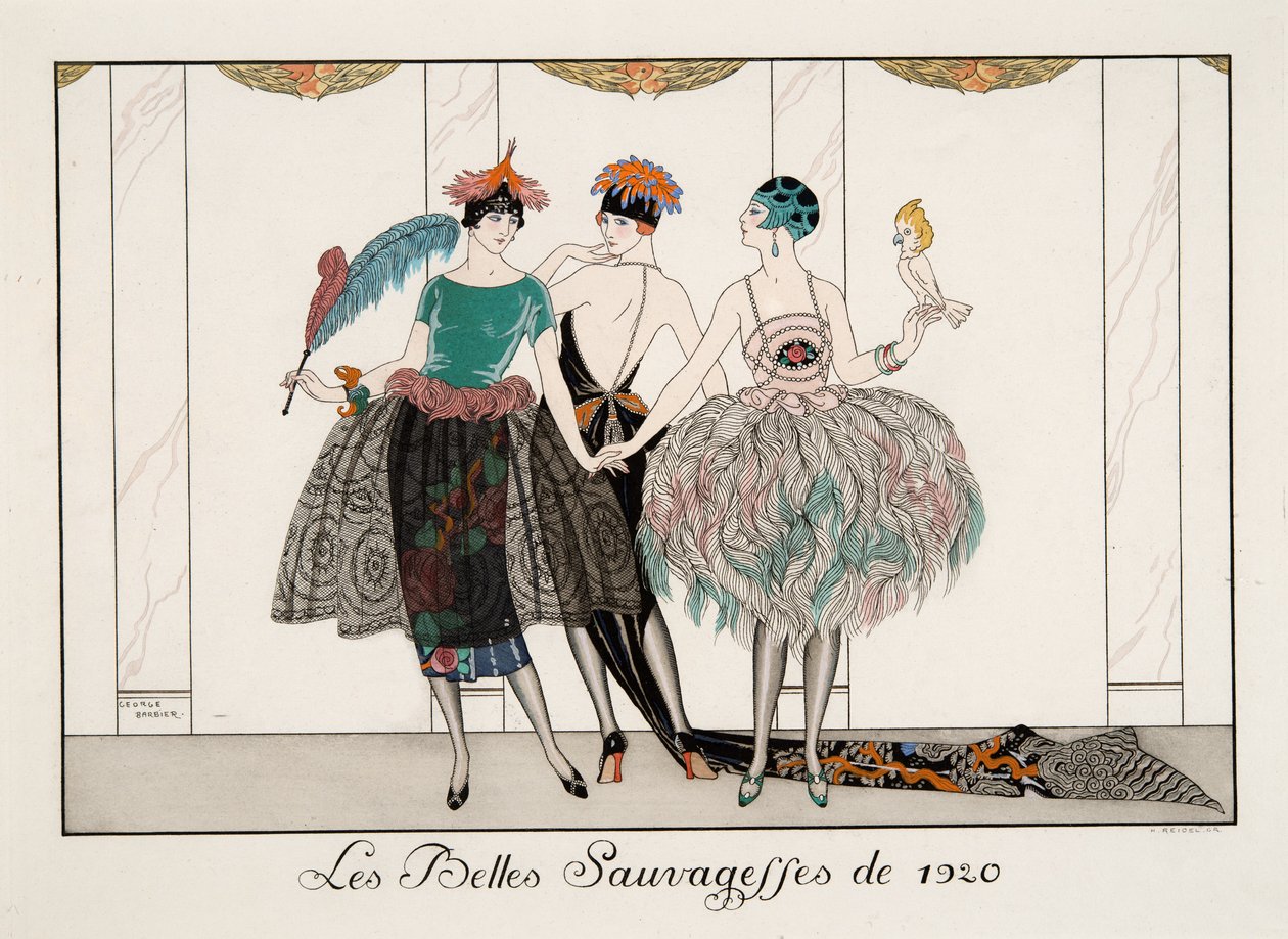 Les Belles Sauvagesses（1920 年），H. Reidel 版画 作者 乔治理发师