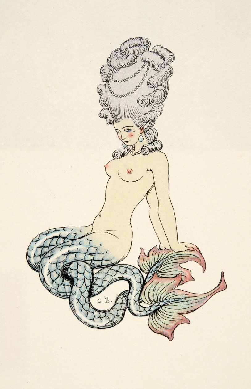 美人鱼，出自皮埃尔·乔德尔洛斯·德·拉克洛斯（Pierre Choderlos de Laclos，1741-1803 年）的《危险关系》，酒吧。 1934 年（模板印刷） 作者 乔治理发师
