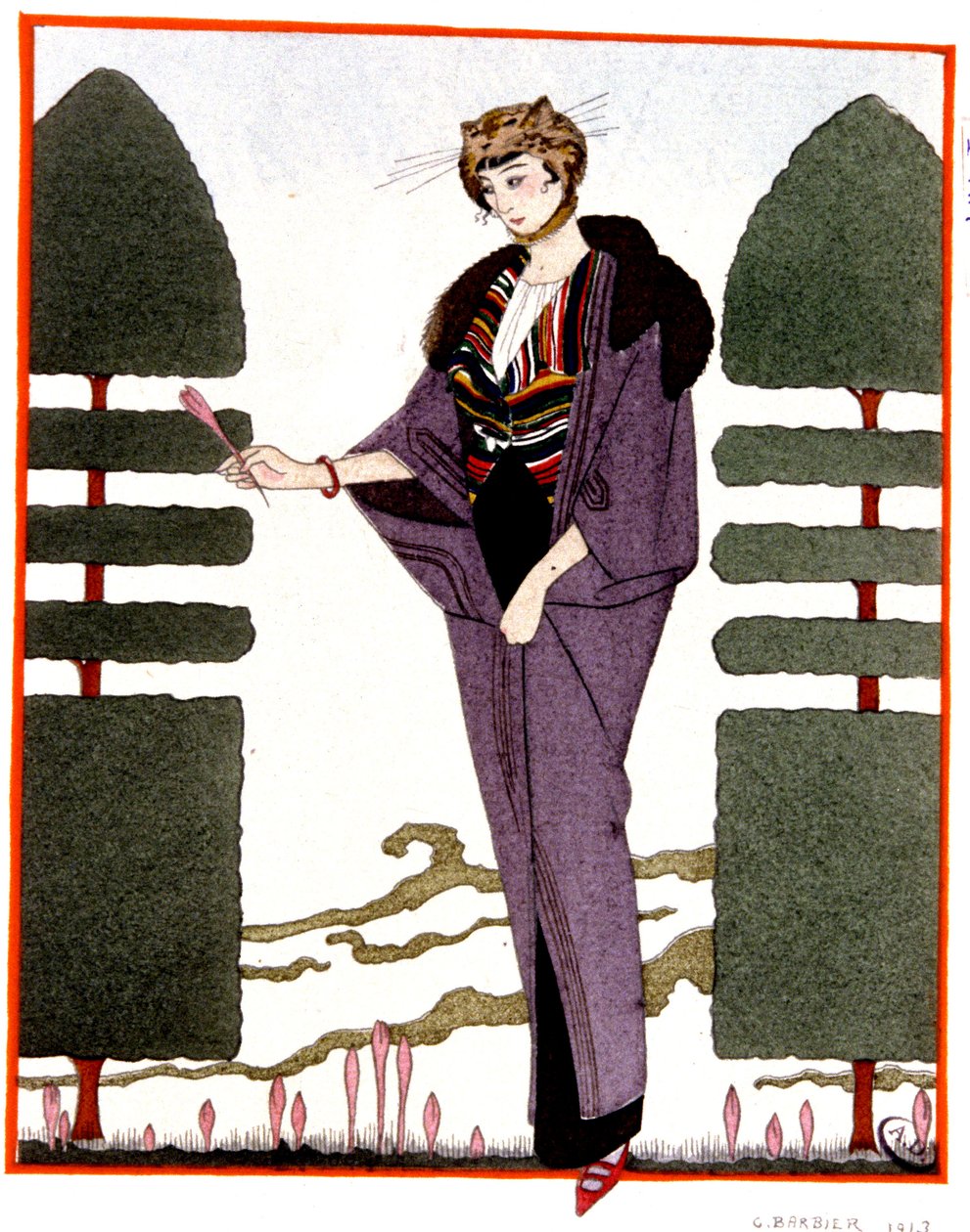 Paquin 夫人的旅行外套 , 1914 年雕刻 作者 乔治理发师
