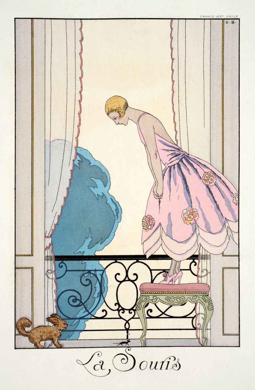 老鼠，选自《Falbalas  Fanfreluches, Almanach des Modes Présentes, Passées et Futures》（《Falbalas  Frills, Almanach of Present, Past and Future Fashions》）。 作者 乔治理发师