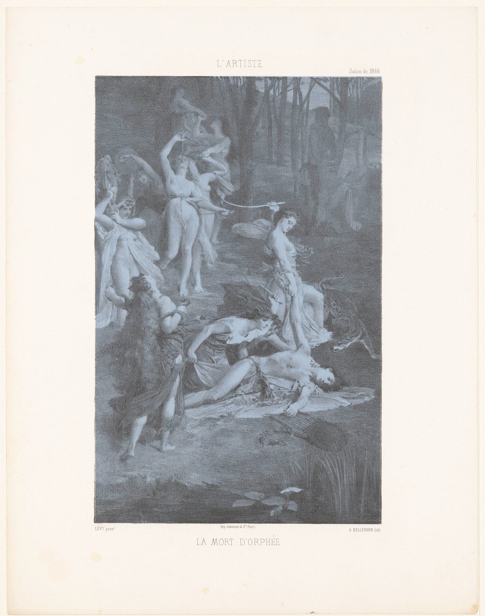 奥菲斯被女巫杀死
奥菲之死（物品上的标题）
1866 年沙龙（系列标题） 作者 乔治·贝伦杰