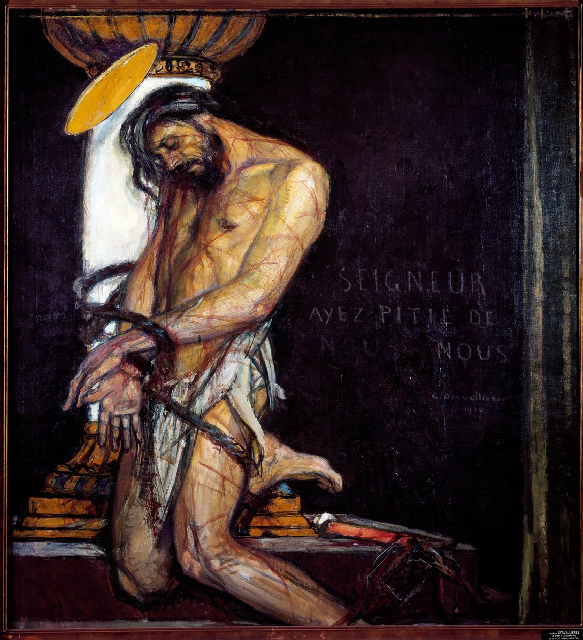 乔治·德瓦利埃 (Georges Desvallieres, 1861-1950) 创作的《基督有柱》，1910 年，巴黎，国家现代艺术博物馆 作者 乔治·德斯瓦利埃