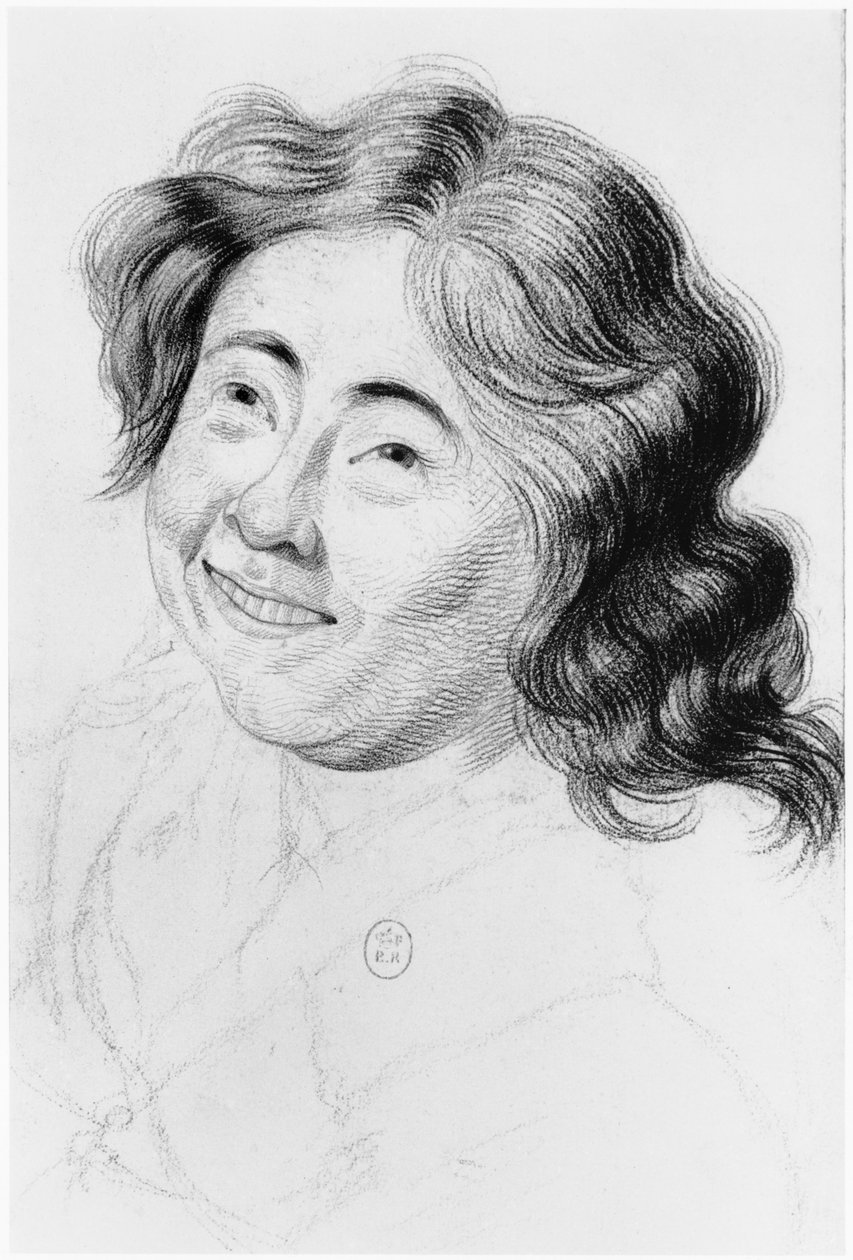 白痴，来自Jean Etienne Dominique Esquirol（1772-1840）关于Salpetriere庇护疯子的未发表论文的插图，c.1818 作者 乔治·弗朗索瓦·加布里埃尔