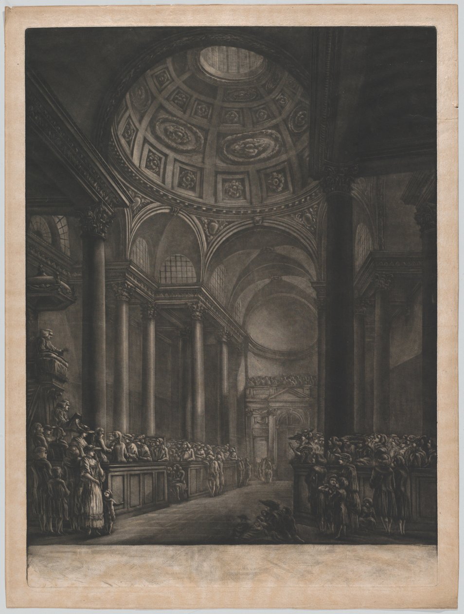 A View of the Inside of St. Stephens Walbrook, Done from the Drawing in his Majesty