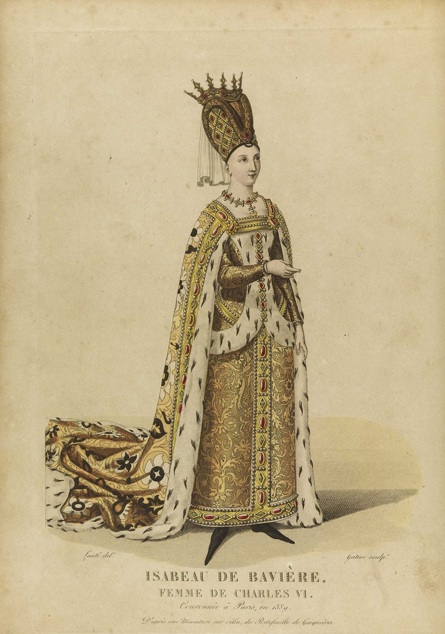 法国王后伊莎贝尔·德·巴维埃尔 (Isabelle de Bavière, ou de Wittelsbach Ingolstadt) 作者 乔治·雅克·加丁
