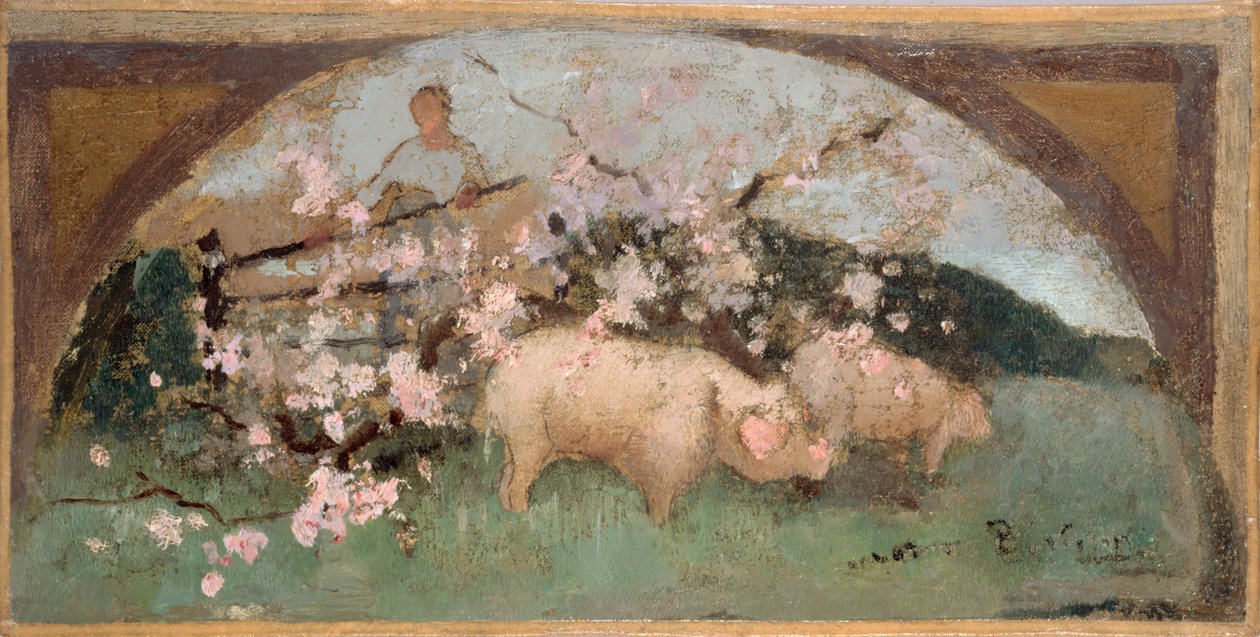 巴黎市政厅餐厅的草图：La viande de porc 作者 乔治·朱尔斯·贝特朗