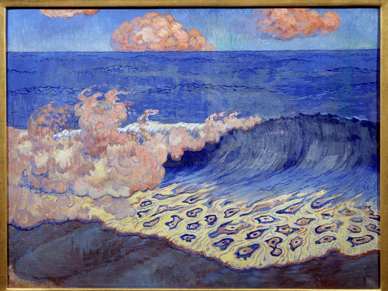 蓝色海军，波浪效果。 Georges Lacombe (1868-1916) 的绘画 作者 乔治·拉科姆