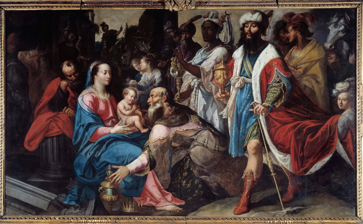 麦琪人的崇拜Georges Lallemand (1575 - 1635)画的。 作者 乔治·拉勒曼德