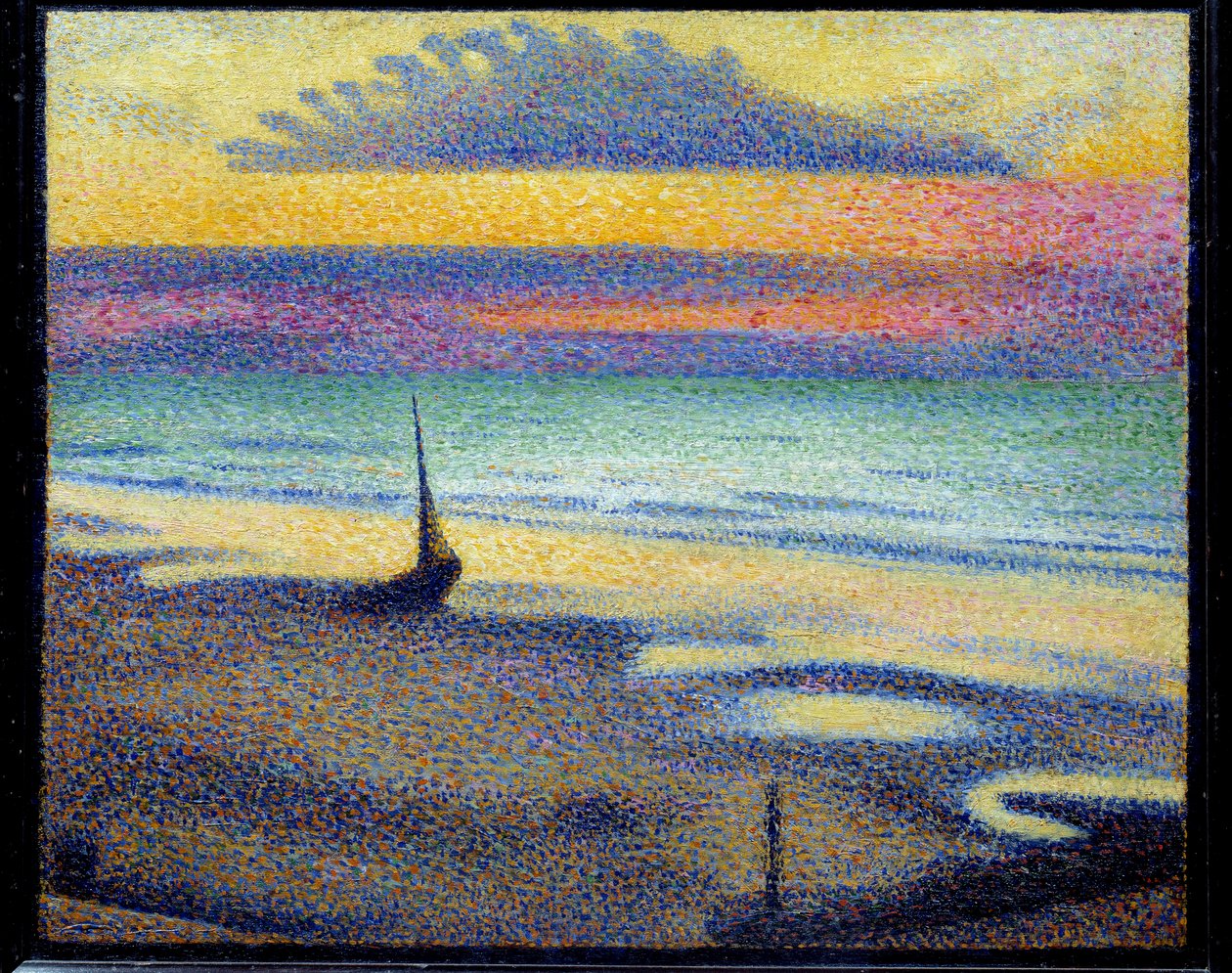 海斯特海滩（比利时克诺克海斯特或克诺克海斯特）。 绘画 Georges Lemmen (1865-1916) Ec。 贝尔。 作者 乔治莱门