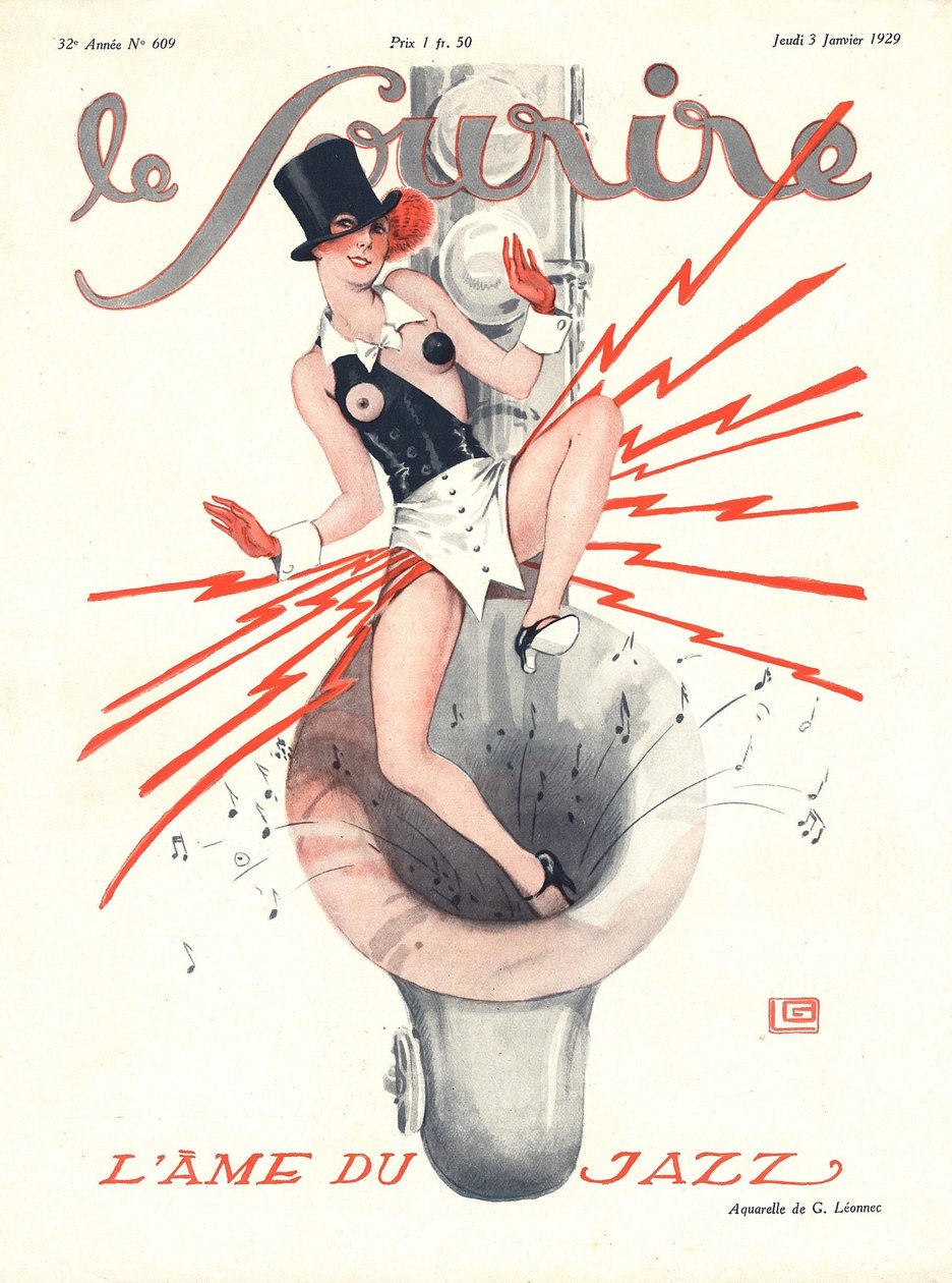 Le Sourire》封面，1929 年 1 月（彩色石印版） 作者 乔治·莱昂内克